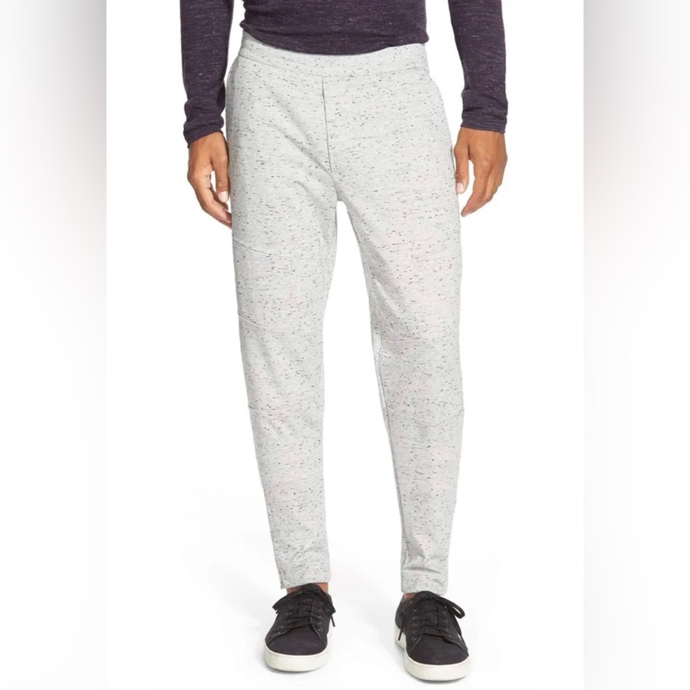 Vince Men's Heather Gray Speckled Moto Drawstring Zip Sweat Pants XL